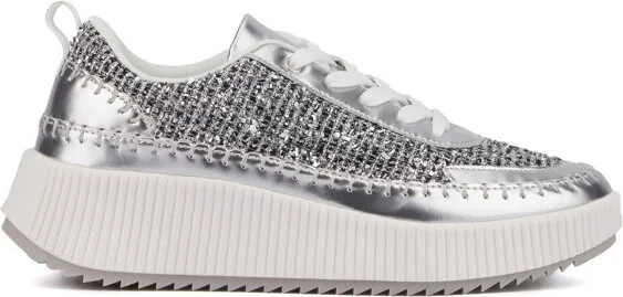 New York & Company Women's Twyla Low Top Sneakers - , SILVER - Image 2