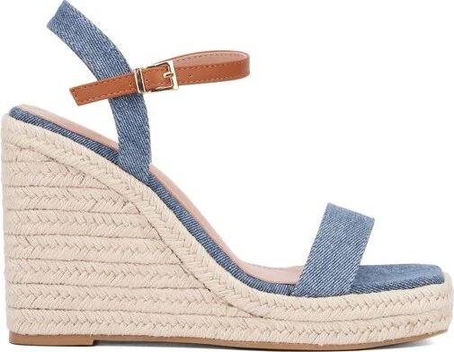 New York & Company Women's Unita Platform Espadrille Wedge Sandal - BLUE/TAN, - Image 2