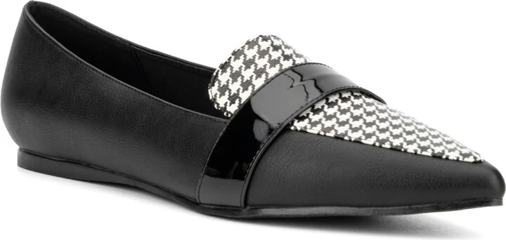 New York & Company Women's Verity Loafer Dress Shoe - Black/white