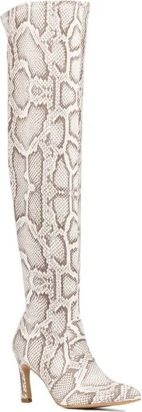 New York & Company Women's Xena Tall Boot - , BONE