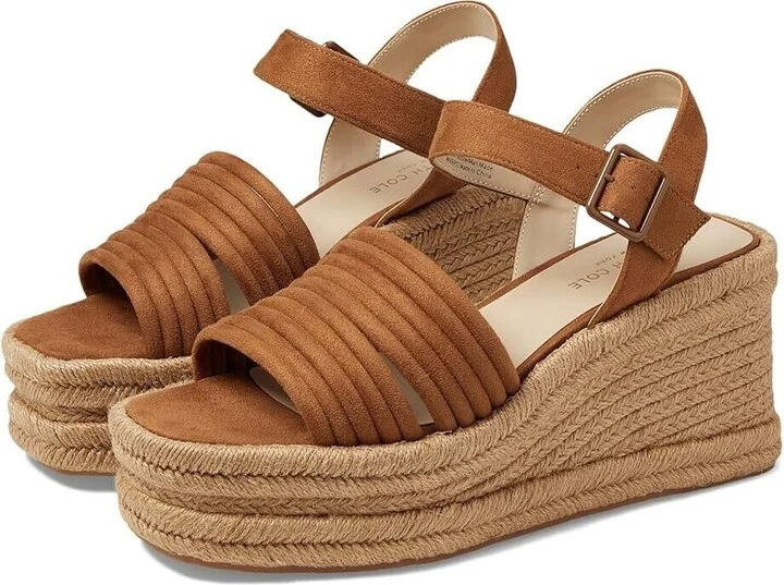 New York Shelby Espadrille Womens 10 Cognac Platform Sandals KHD963