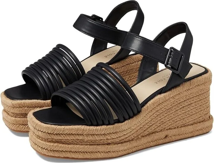 New York Shelby KL23SHE01 Espadrille Womens 7.5 Black Sandal KHD962