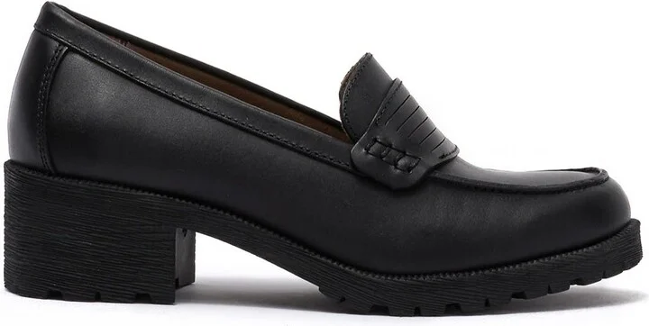 Newbury Leather Block Heel Loafer - Image 2