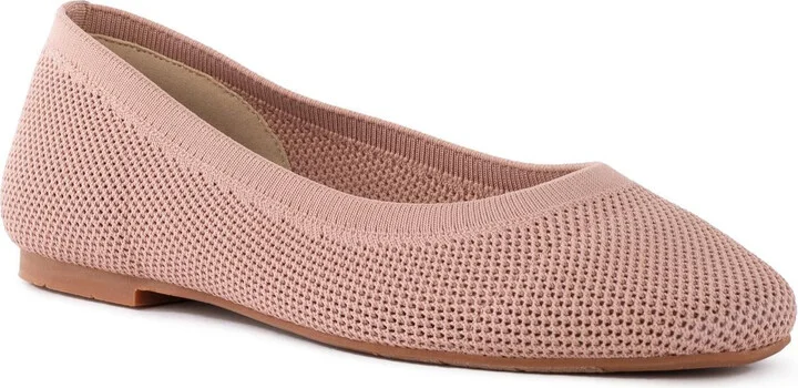 Next Chapter Womens Knit Leopard Ballet Flats