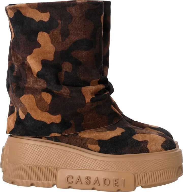 Nexus Undercover Camouflage Ankle Boots in Brown Cotton