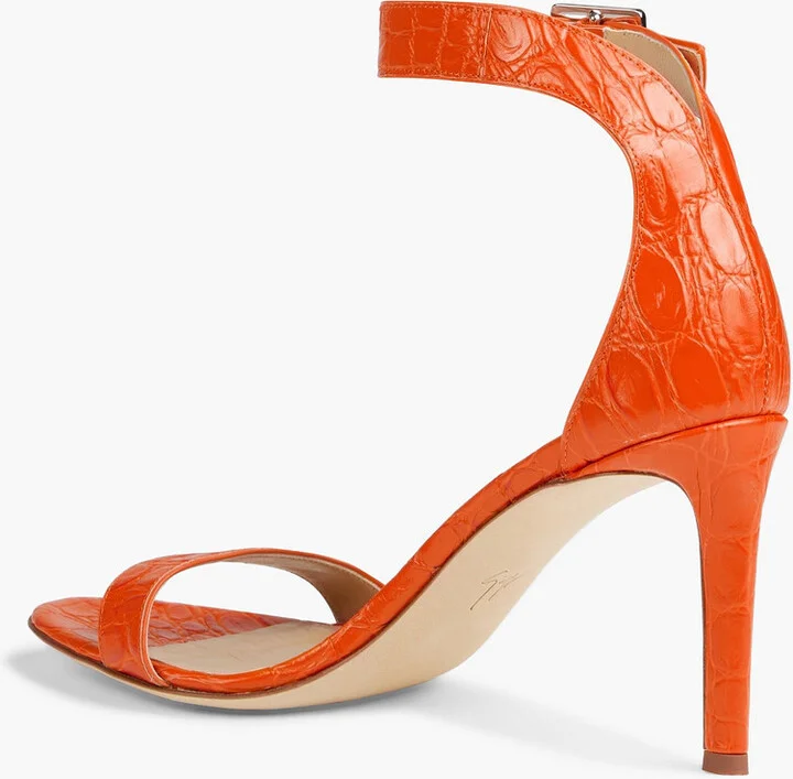 Neyla croc-effect leather sandals - Image 3