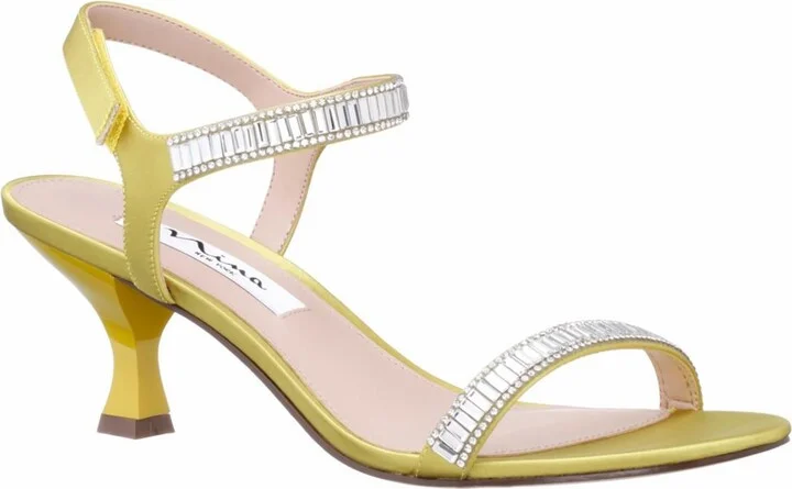 Niara Womens Satin Crystal Heels