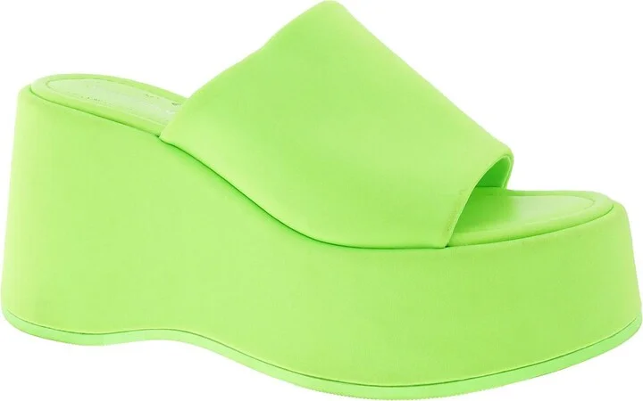 Nicco Womens Faux Leather Slip On Platform Sandals