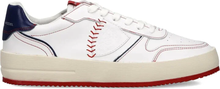 Nice baseball-stitch platform sneakers
