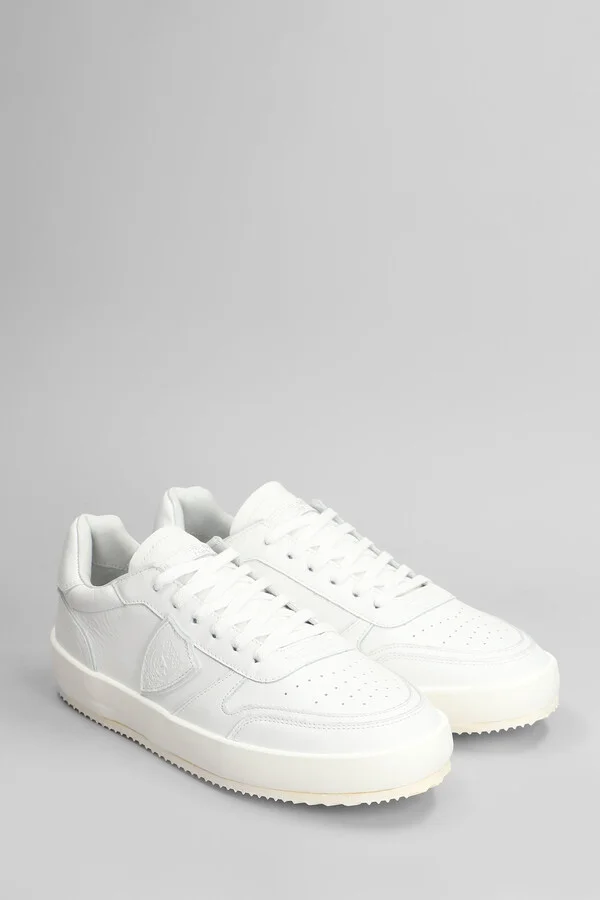 Nice Low Sneakers In White Leather - Image 2