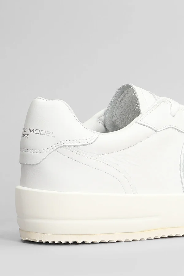 Nice Low Sneakers In White Leather - Image 5