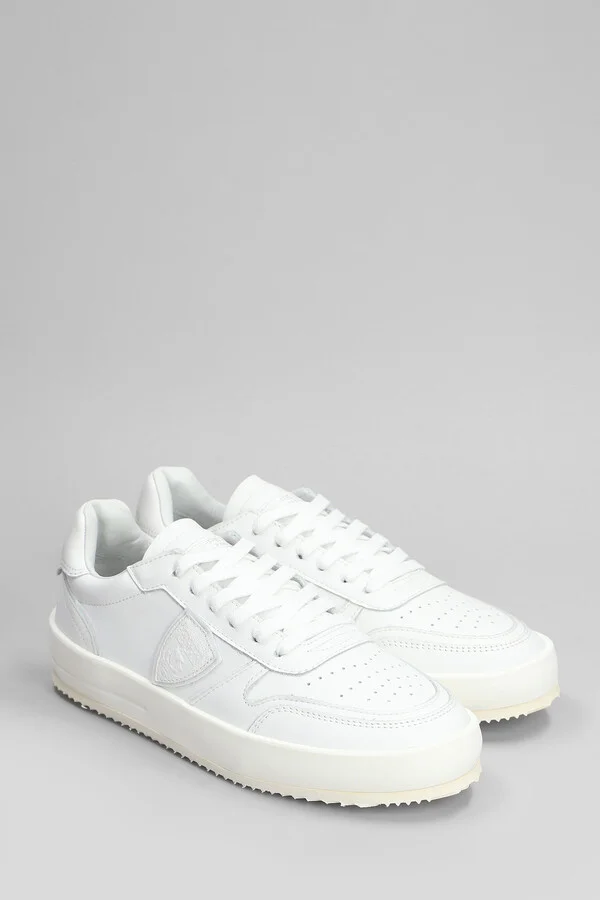 Nice Low Sneakers In White Leather - Image 2