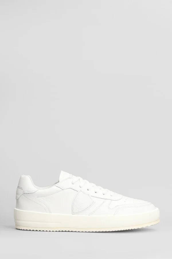 Nice Low Sneakers In White Leather