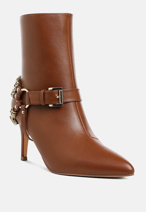 Nicene Harness Detail Stiletto Boots - Image 2