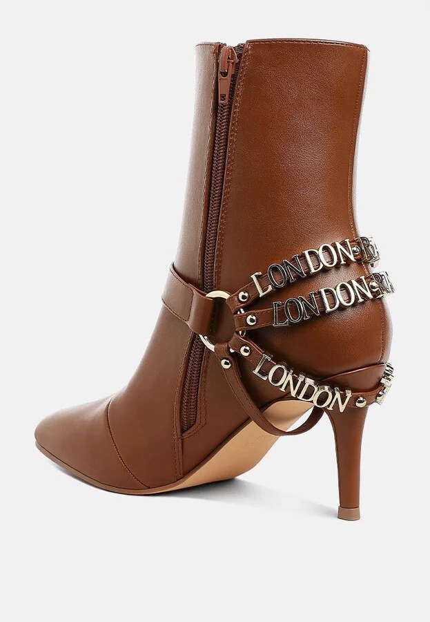Nicene Harness Detail Stiletto Boots - Image 3