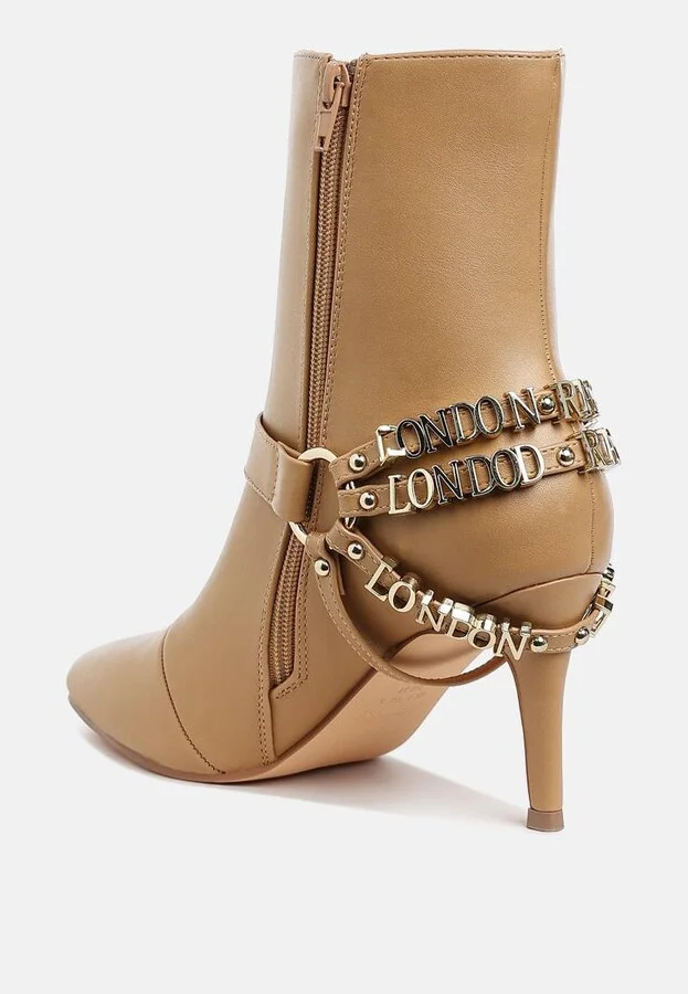 Nicene Harness Detail Stiletto Boots - Image 4