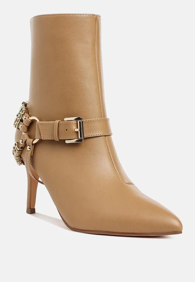 Nicene Harness Detail Stiletto Boots - Image 5