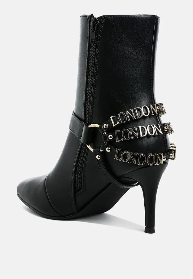 Nicene Harness Detail Stiletto Boots - Image 7