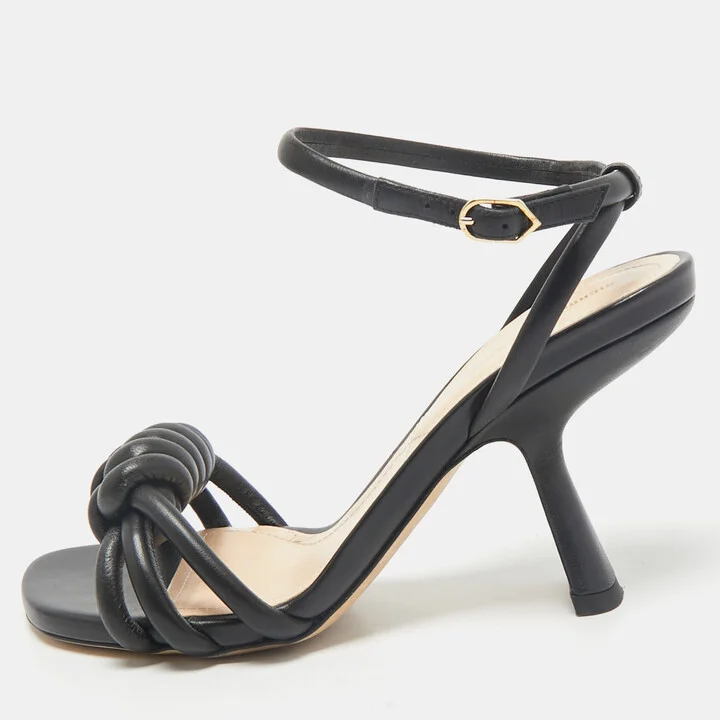 Nicholas Kirkwood Black Leather Lexi Sandals Size 38.5