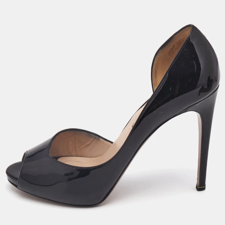 Nicholas Kirkwood Black Patent Leather D'orsay Pumps Size 39
