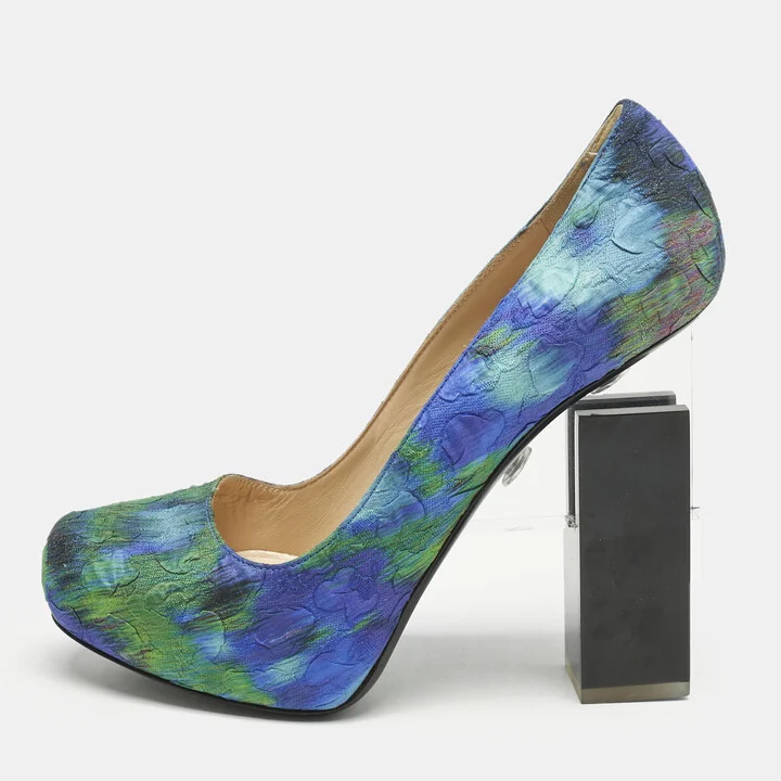 Nicholas Kirkwood Multicolor Textile Block Heel Pumps Size 40