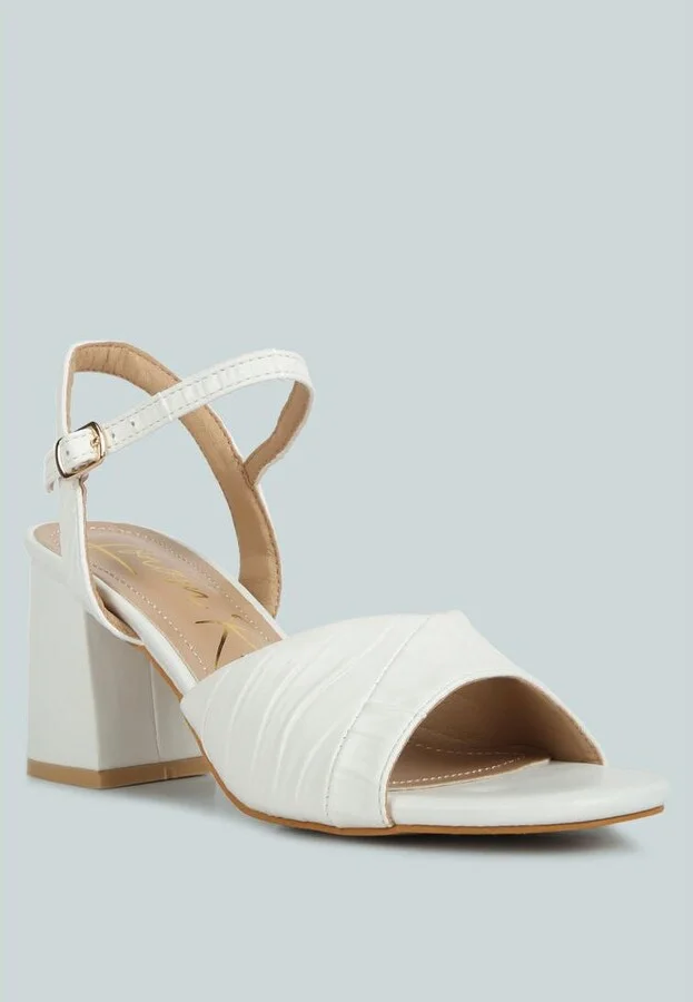 Nicholas Pleated Strap Block Heel Sandals - Image 3