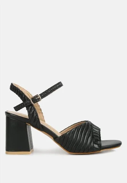 nicholas pleated strap block heel sandals Women