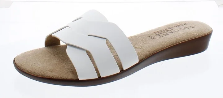 NICIA Womens Faux Leather Slide Sandals