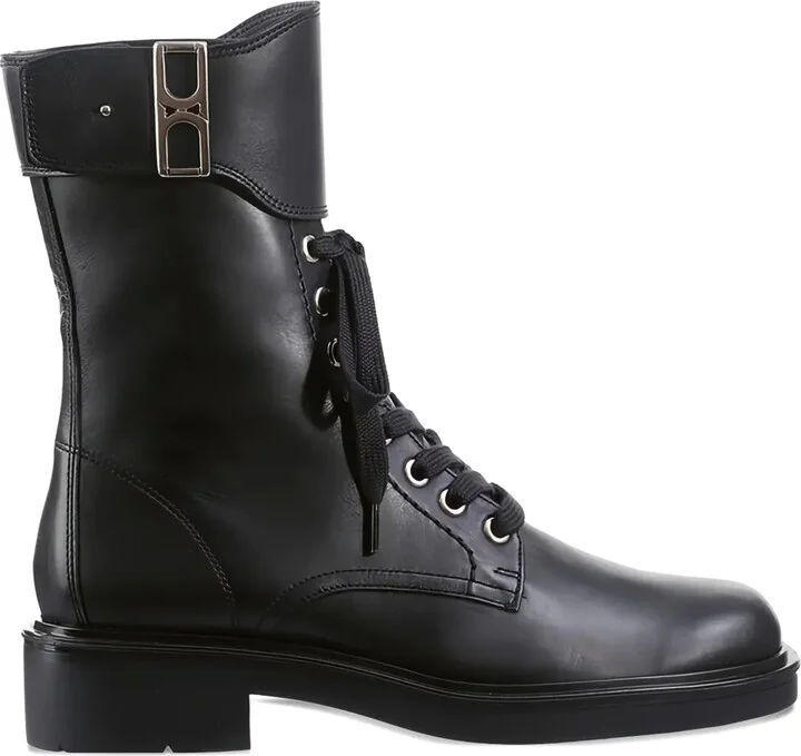 Nick lace-up leather combat boots