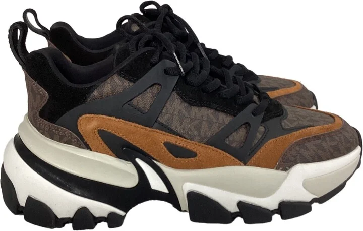 Nick Logo Trainer in Luggage Brown Suede and Canvas