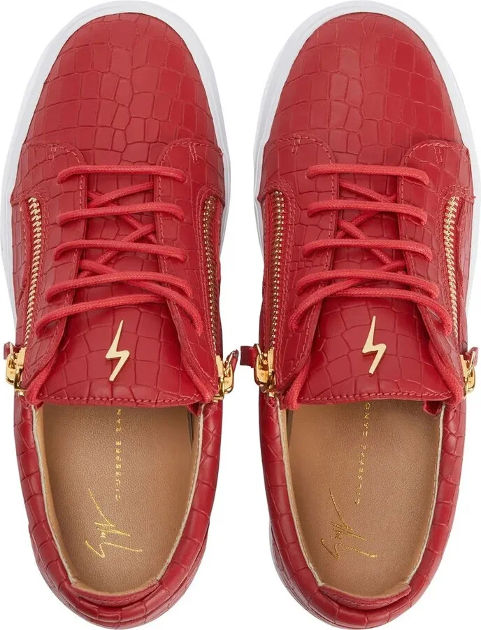 Nicki crocodile-effect leather sneakers - Image 4