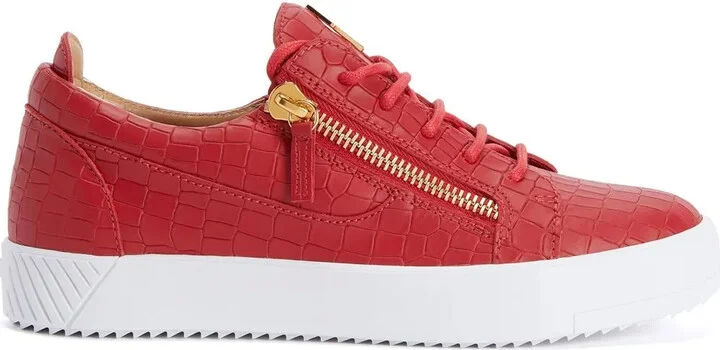 Nicki crocodile-effect leather sneakers