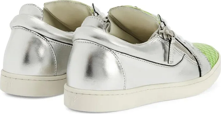 Nicki metallic leather zip-detail sneakers - Image 3