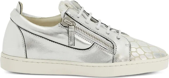 Nicki zip-detail leather sneakers