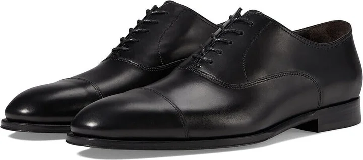 Nico Oxford Men's 7.5 Black Leather Cap Toe Dress Shoes KHD208