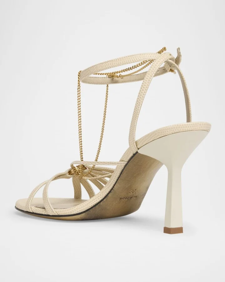 Nico Strappy Chain Python-Embossed Sandals - Image 4