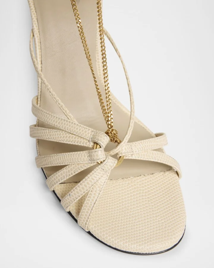 Nico Strappy Chain Python-Embossed Sandals - Image 5