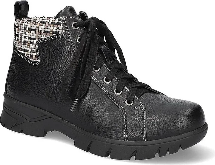 Nico Womens Faux Leather Woven Ankle Boots