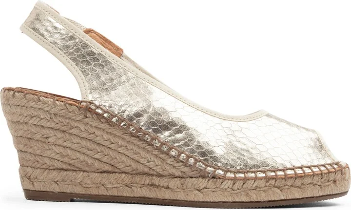 Nicola Slingback Espadrille Peep Toe Platform Wedge Sandal - Image 4