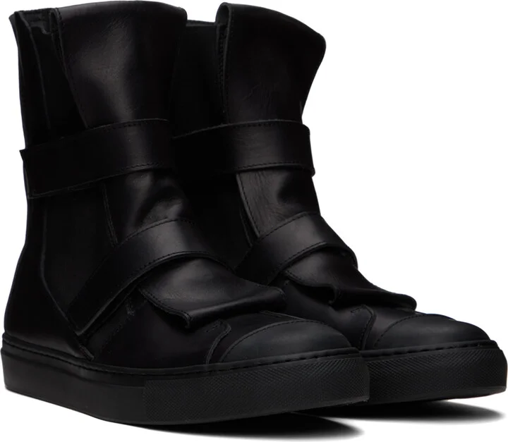 NICOLAS ANDREAS TARALIS Black Velcro Strap Sneakers - Image 4