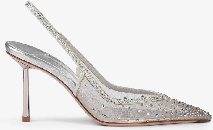 Nicole 80 Crystal-Embellished Slingback Pumps