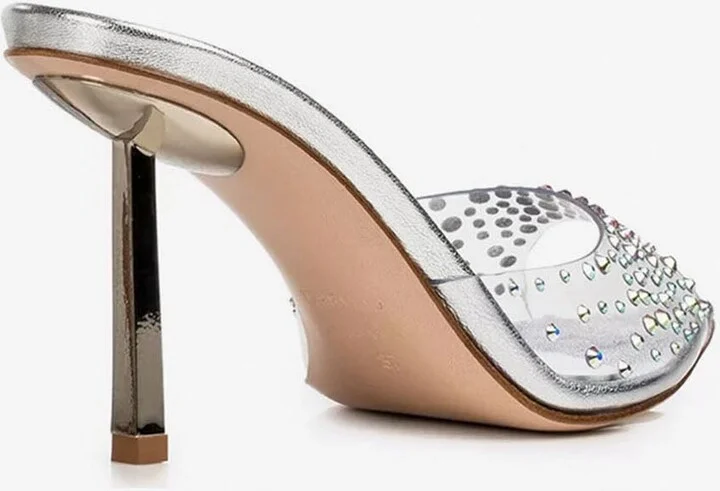 Nicole 80 Studded PVC Mules - Image 2