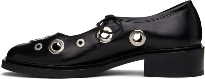 Nicole Saldaña Black Fabiana Eyelet Loafers - Image 3