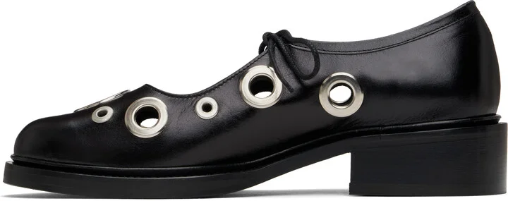 Nicole Saldaña Black Fabiana Eyelet Loafers - Image 3