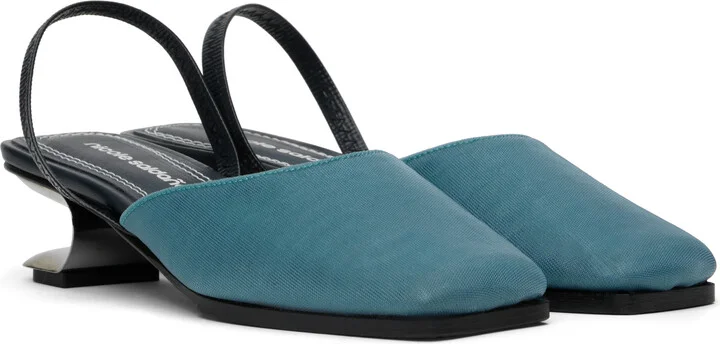 Nicole Saldaña Blue Syd Mesh Heels - Image 4