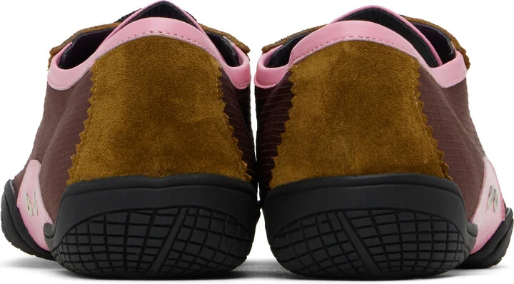 Nicole Saldaña Burgundy & Tan Simone Sneakers - Image 2