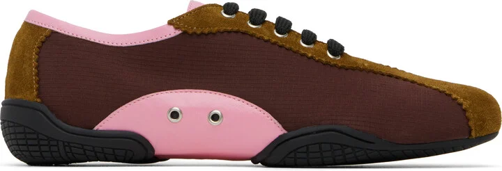 Nicole Saldaña Burgundy & Tan Simone Sneakers