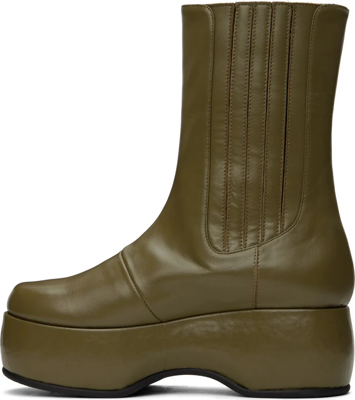Nicole Saldaña Khaki Mia Boots - Image 3