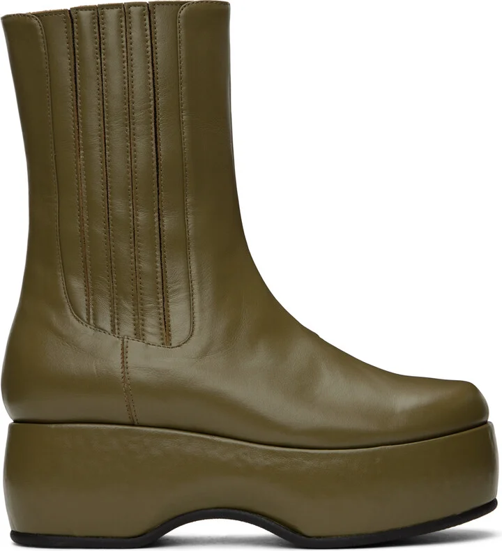 Nicole Saldaña Khaki Mia Boots