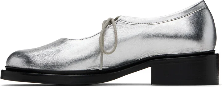 Nicole Saldaña Silver Fabiana Ballerina Flats - Image 3